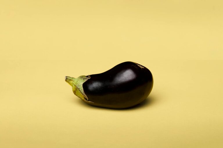 close up shot of an eggplant