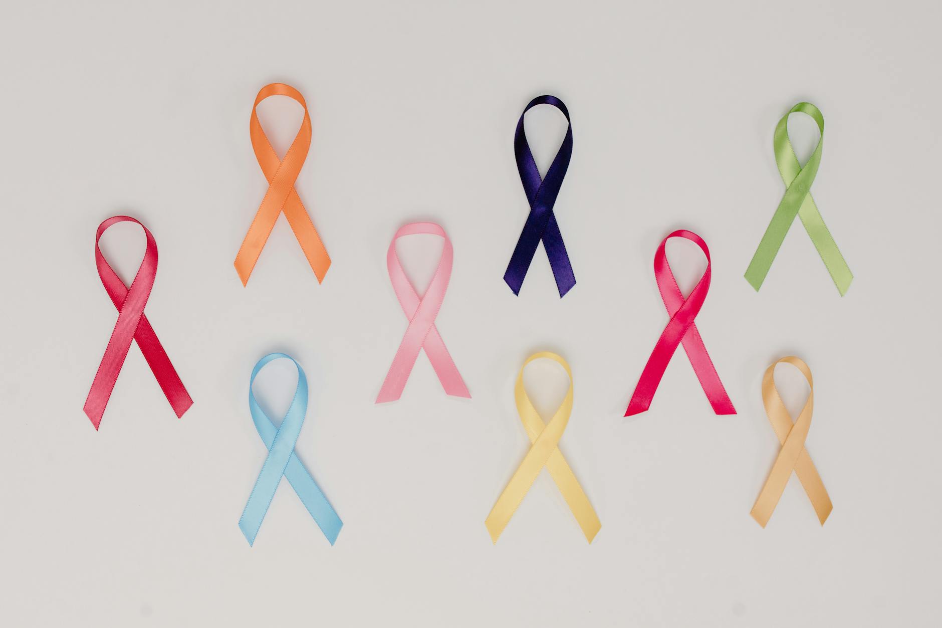 colorful ribbon on white surface